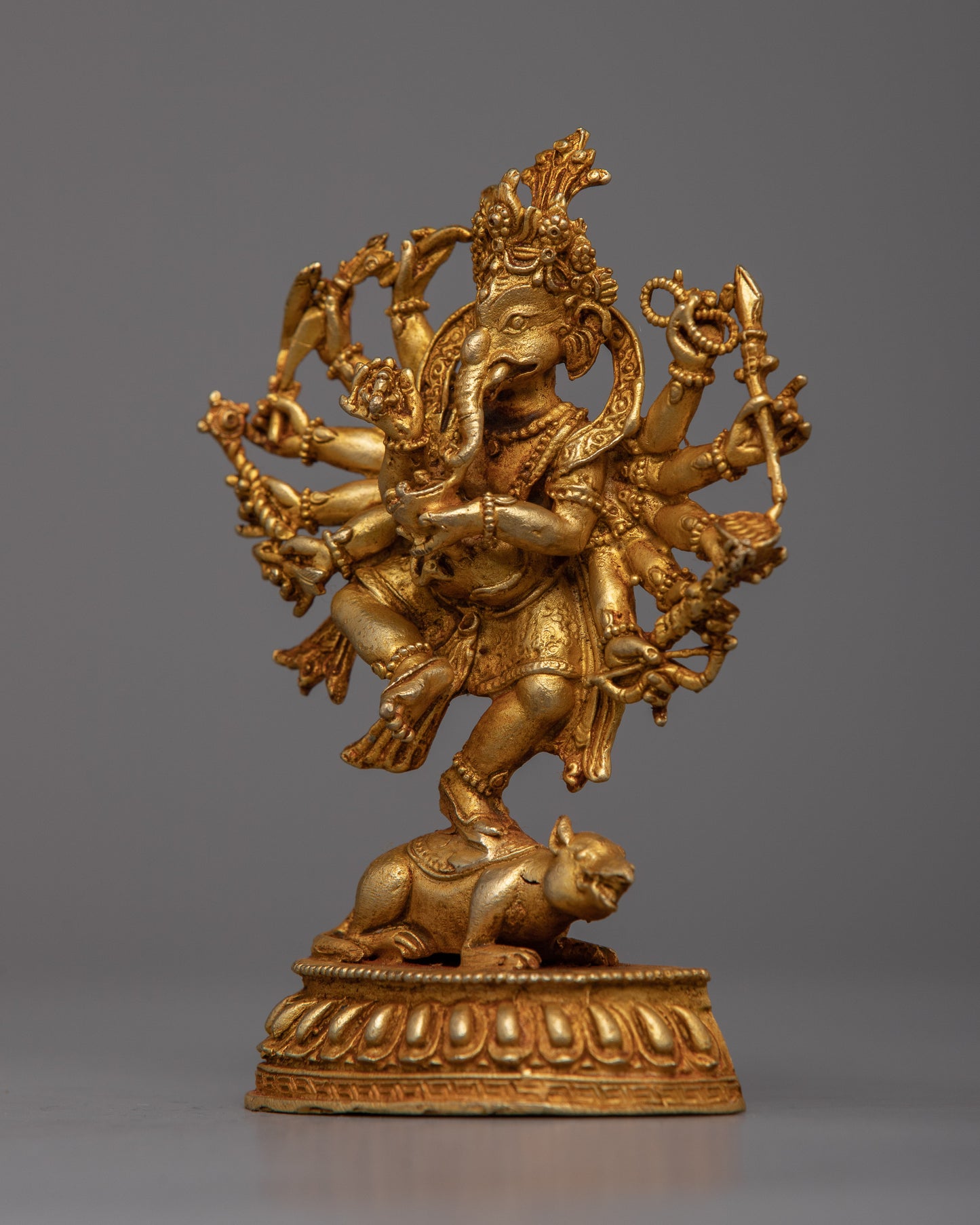 Dancing Ganesh Statue | 24K Gold Gilded Statue from Nepal