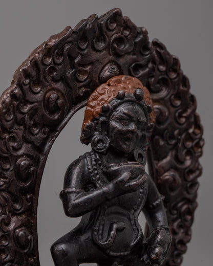 Machine Made Black Jambhala Statue | Statue for Serenity and Wealth Attraction