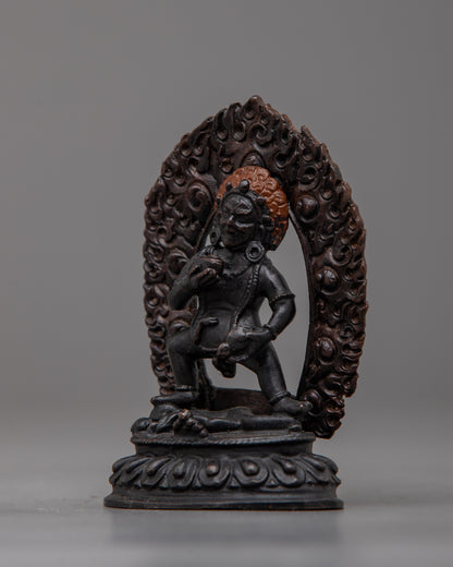 Machine Made Black Jambhala Statue | Statue for Serenity and Wealth Attraction