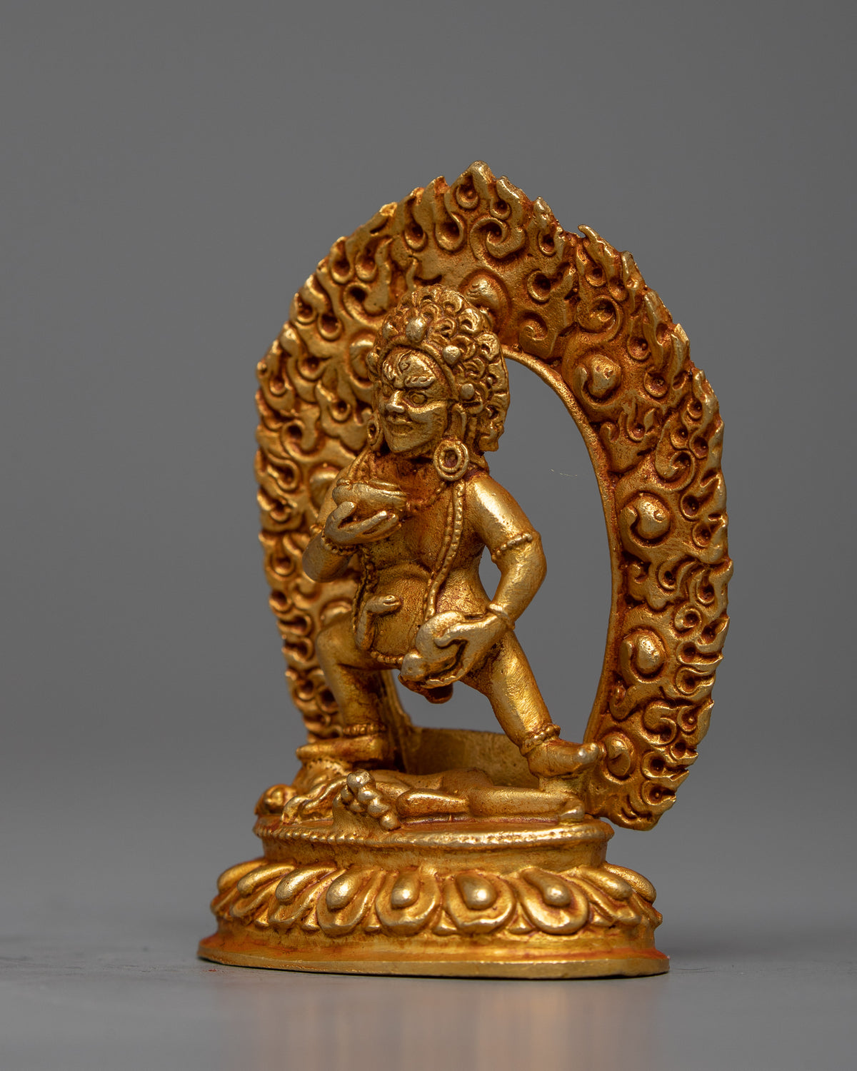 24k Gold Plated Black Jambhala Statue | Machine Made Artwork