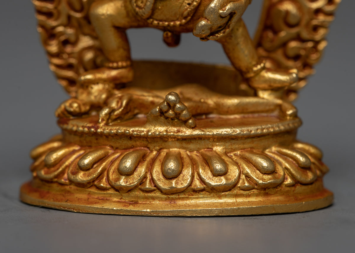 24k Gold Plated Black Jambhala Statue | Machine Made Artwork