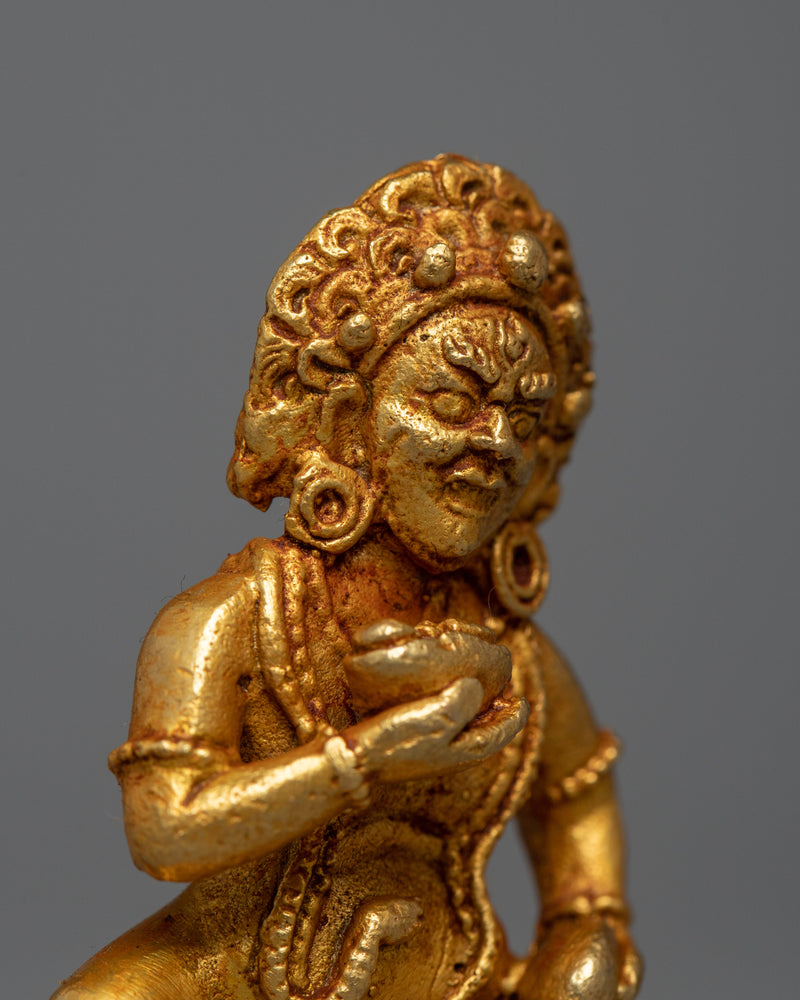 24k Gold Plated Black Jambhala Statue | Machine Made Artwork