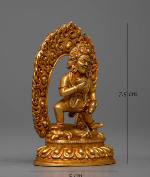 24k Gold Plated Black Jambhala Statue | Machine Made Artwork