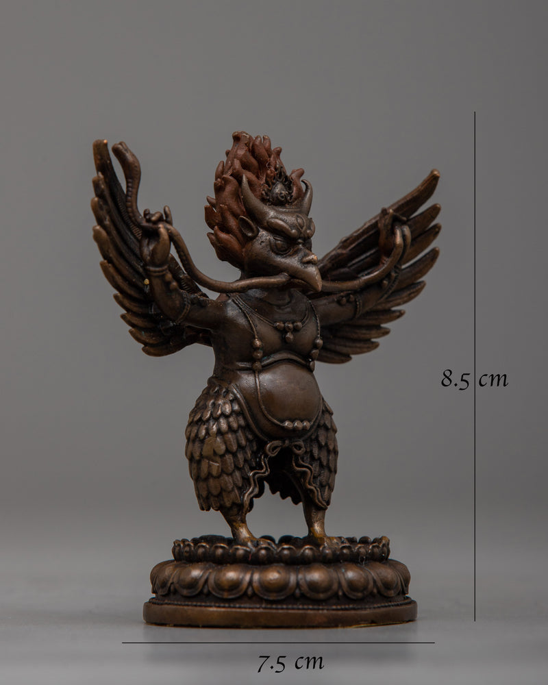 Oxidized Copper Garuda Statue | Deity of Strength and Vigilance