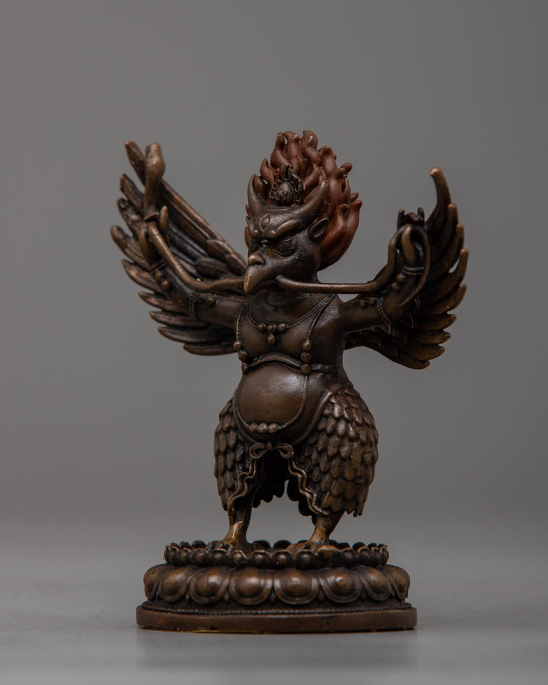 Oxidized Copper Garuda Statue | Deity of Strength and Vigilance