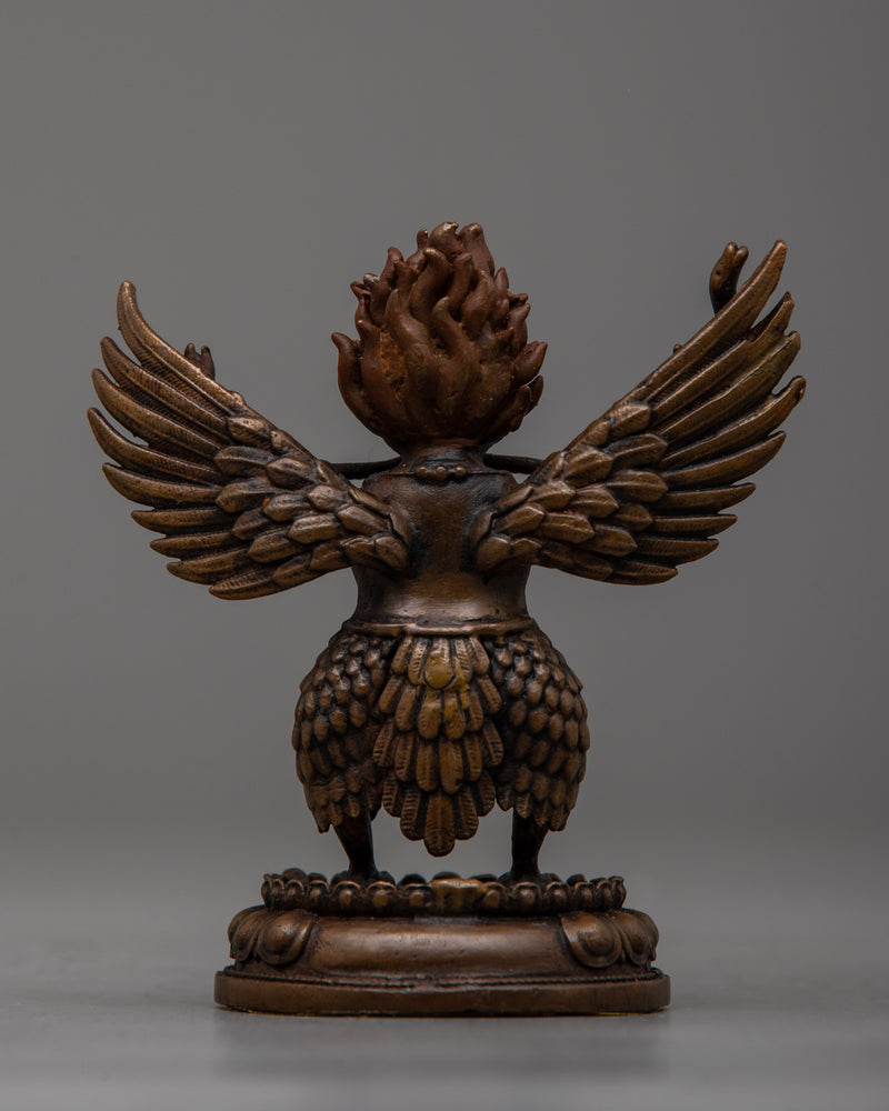 Oxidized Copper Garuda Statue | Deity of Strength and Vigilance