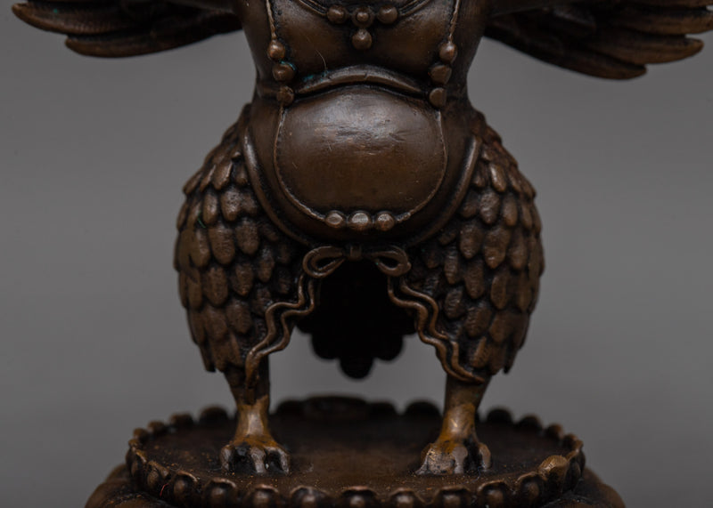 Oxidized Copper Garuda Statue | Deity of Strength and Vigilance