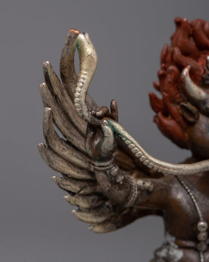 Silver Plated Garuda Statue | Machine Made Sculpture