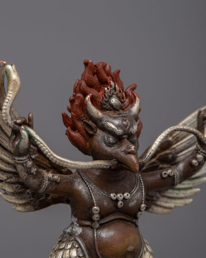 Silver Plated Garuda Statue | Machine Made Sculpture