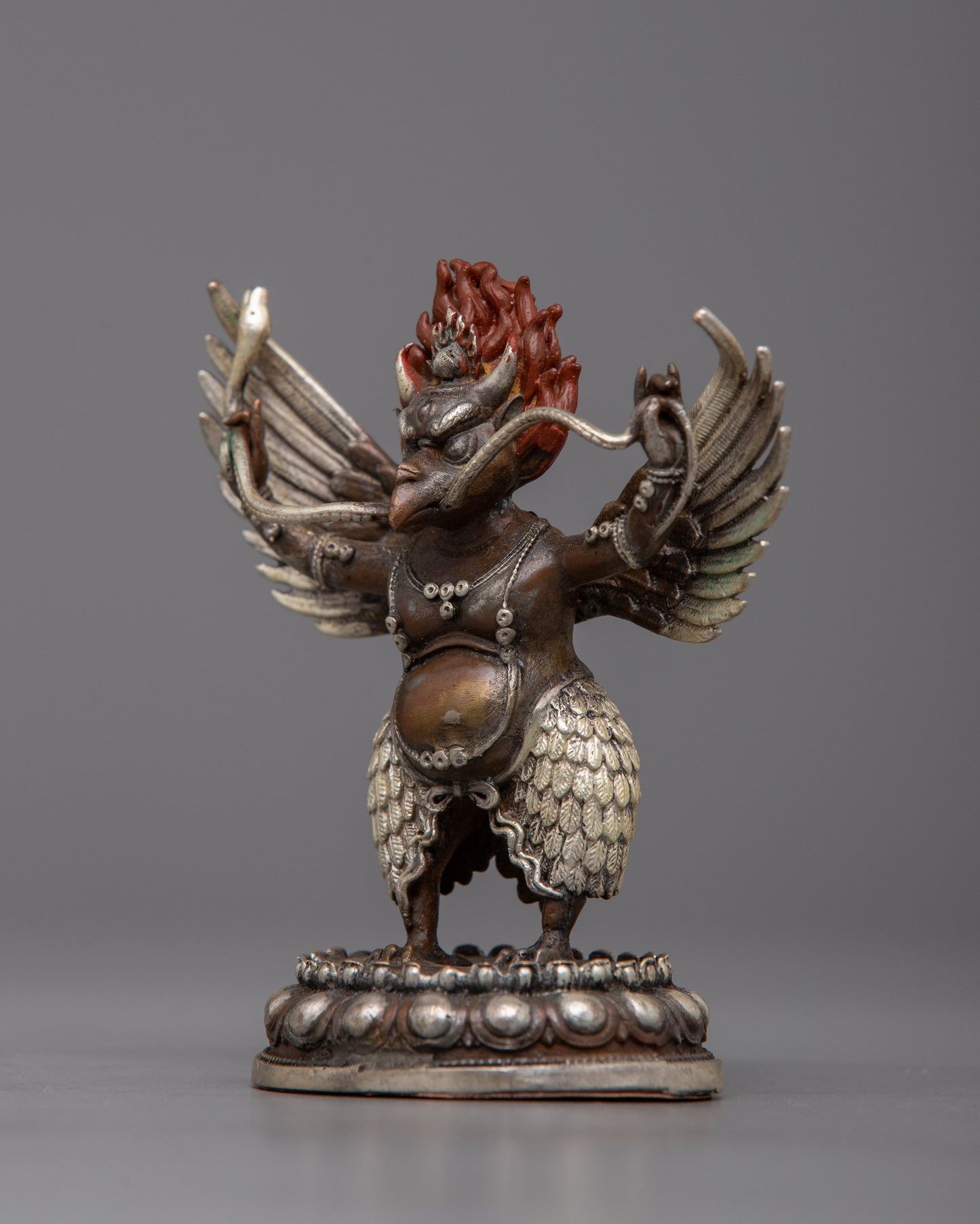 Silver Plated Garuda Statue | Machine Made Sculpture