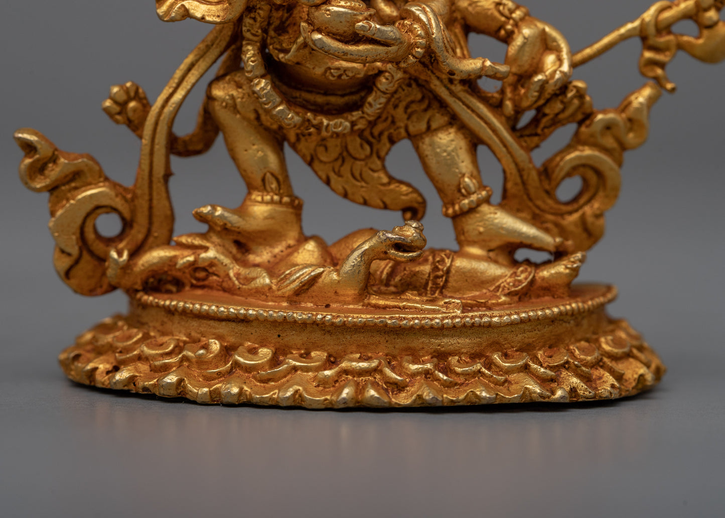 Machine Made Mahakala Statue |  Copper Body for Powerful Tibetan Buddhist Decor