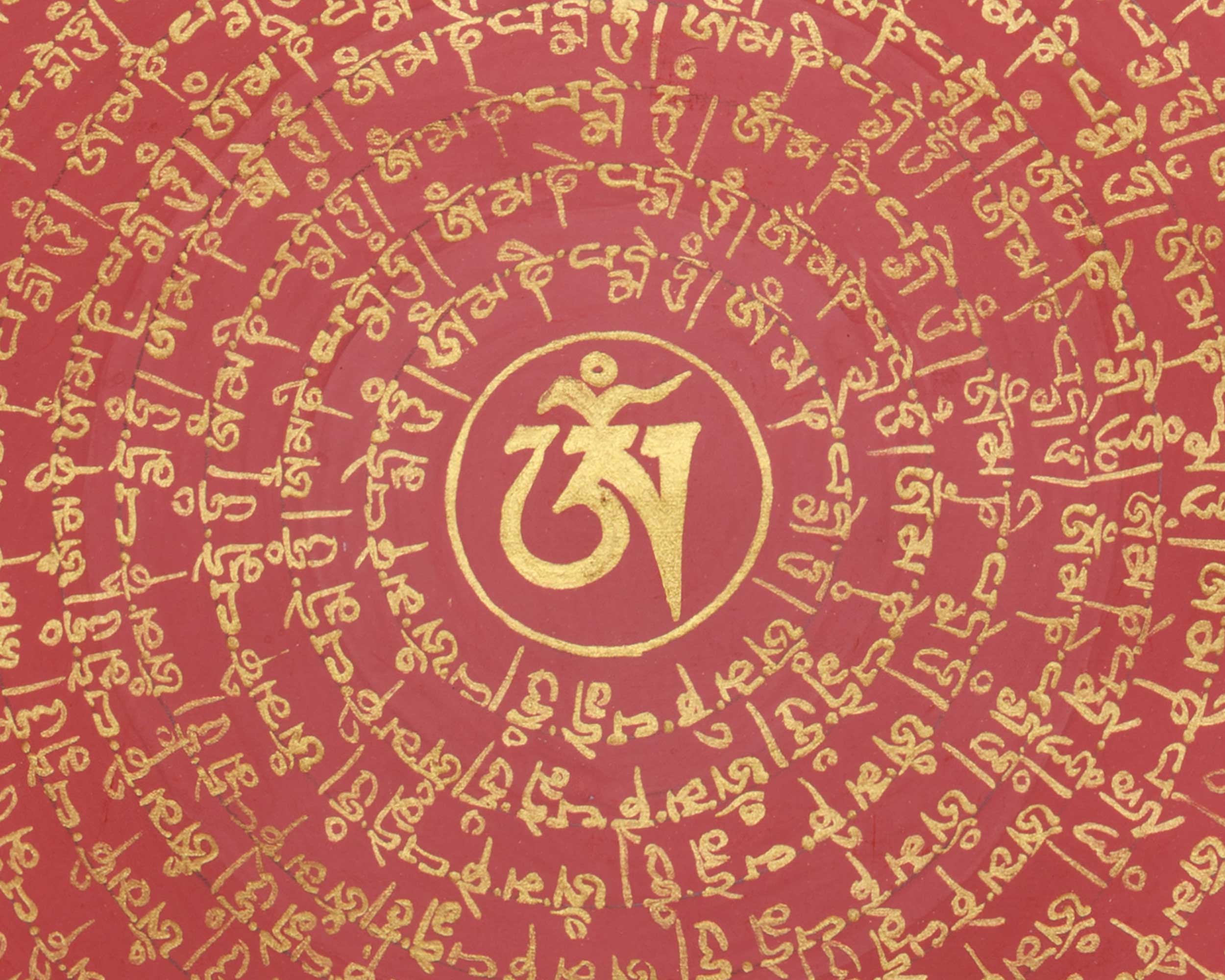 Himalayan Artwork of Mantra Mandala | Tibetan Buddhist Sacred Painting | Wall Hanging