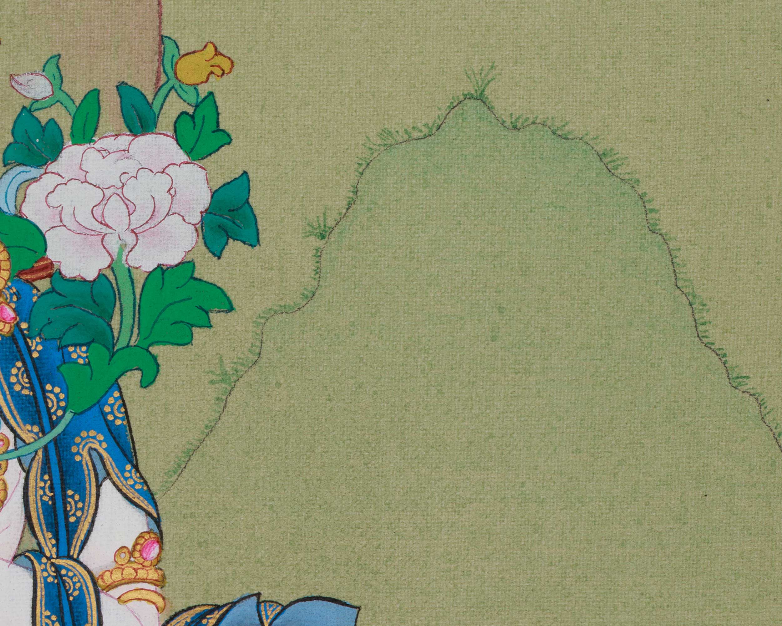 Healing Deity White Tara Artwork | Sita Tara | Seven-Eyed Traditional Thangka