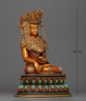 Crown Buddha Shakyamuni Seated in Meditation Statue | Embrace Tranquility and Enlightenment