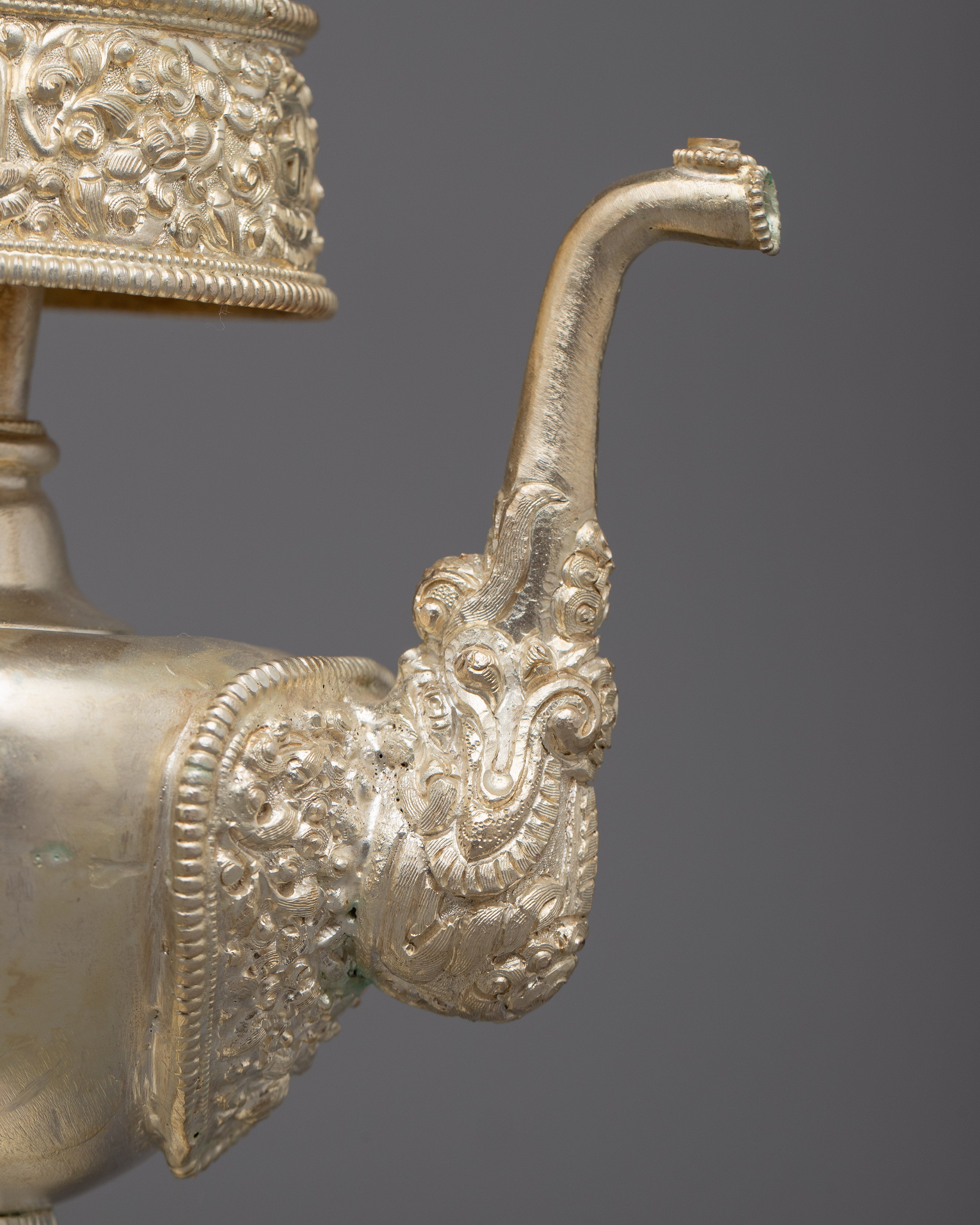 Silver Plated Bhumba Set | Tibetan Ritual Vases for Spiritual Practice