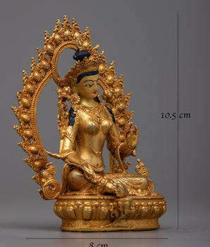 Miniature Green Tara Statue | Portable Buddhist Figurine