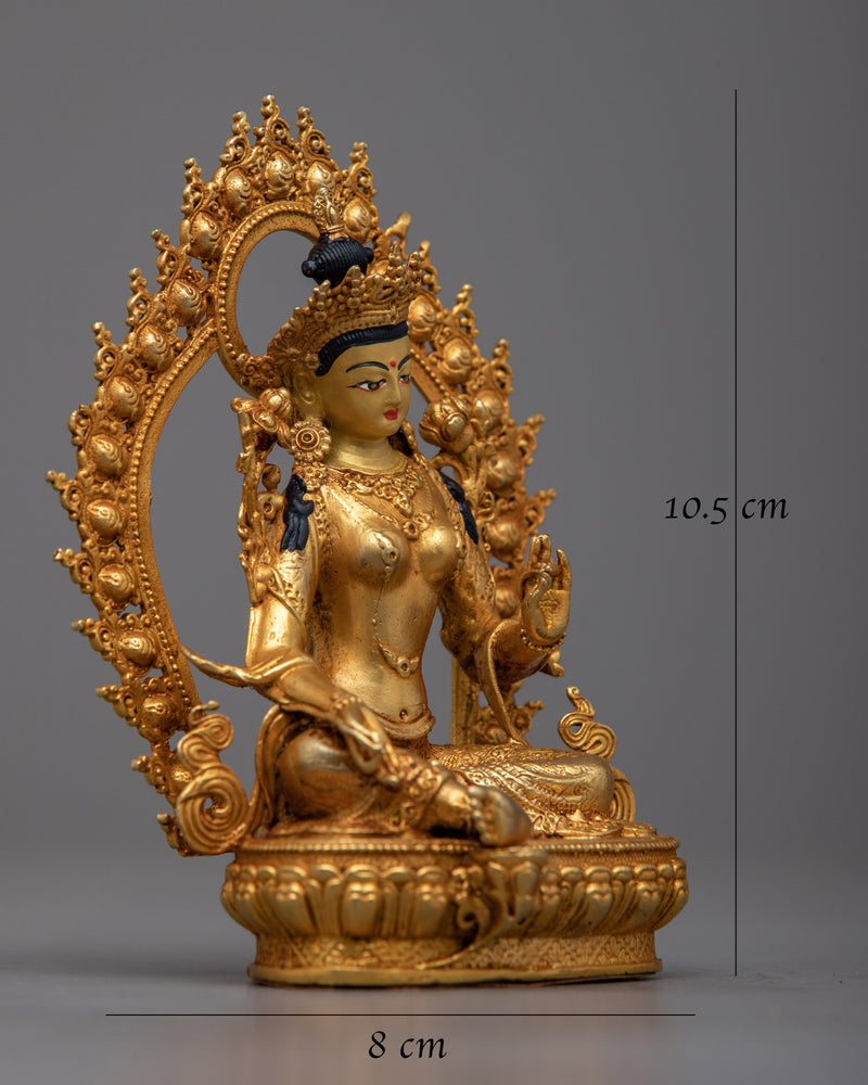 Miniature Green Tara Statue | Portable Buddhist Figurine