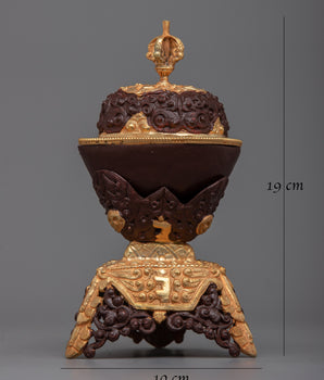 24k Gold Plated Kapala Set | Sacred Altar Pieces for Spiritual Practices