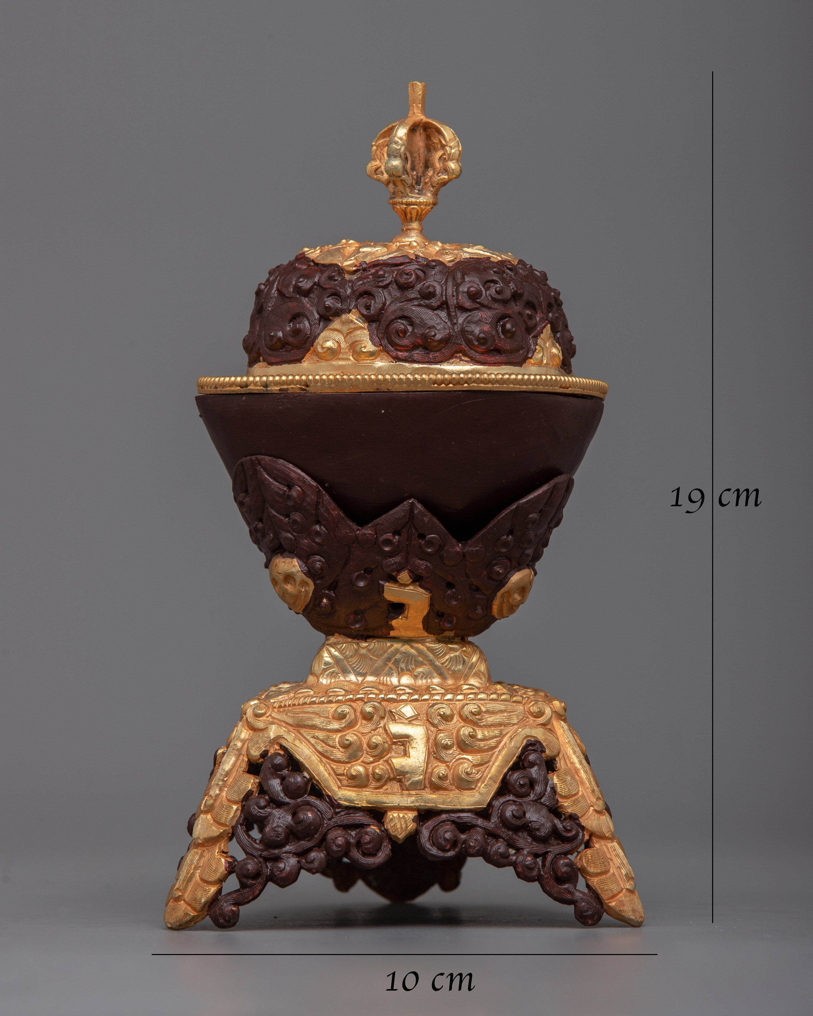 24k Gold Plated Kapala Set | Sacred Altar Pieces for Spiritual Practices