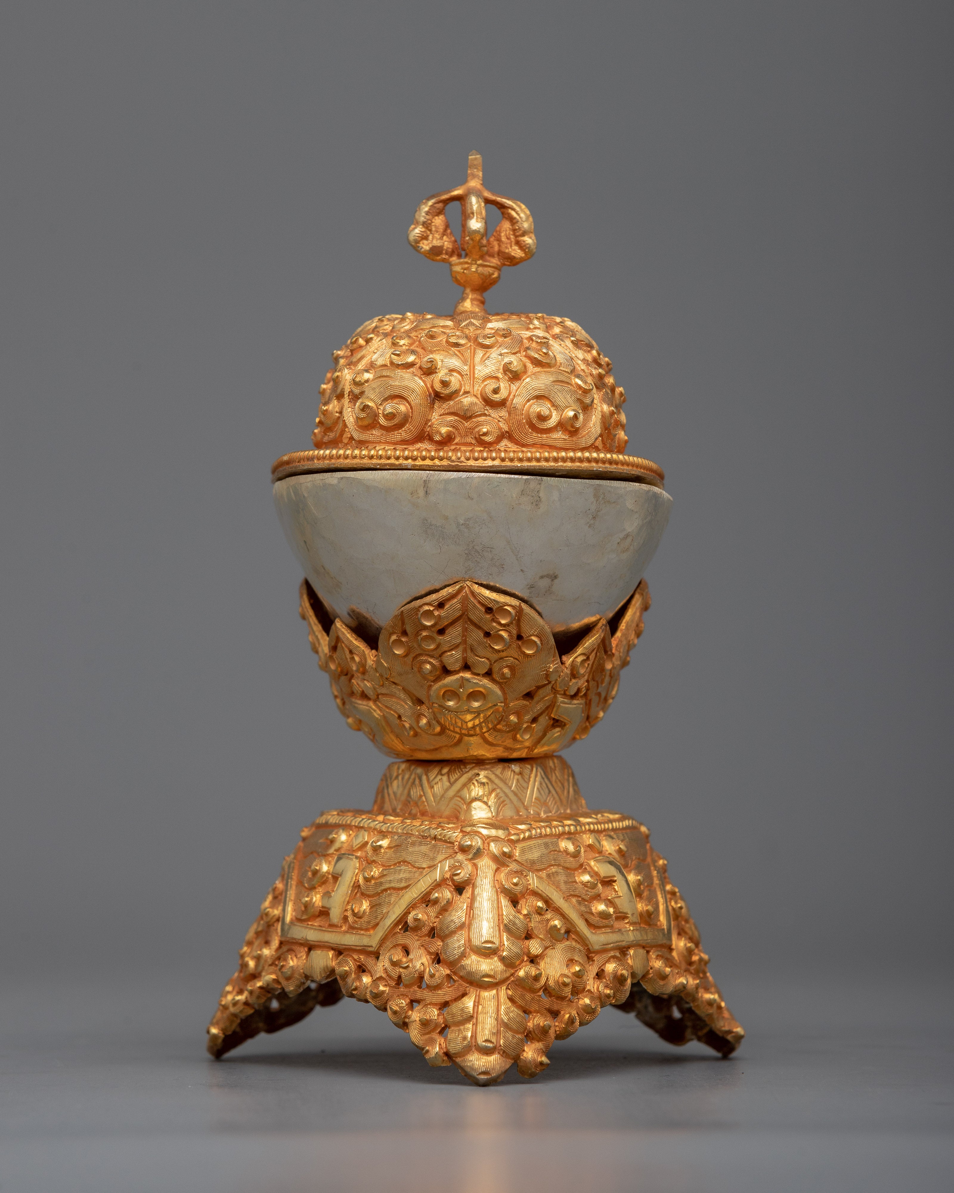 Copper Kapala Cup Set | Authentic Tibetan Offering Bowls for Enlightenment