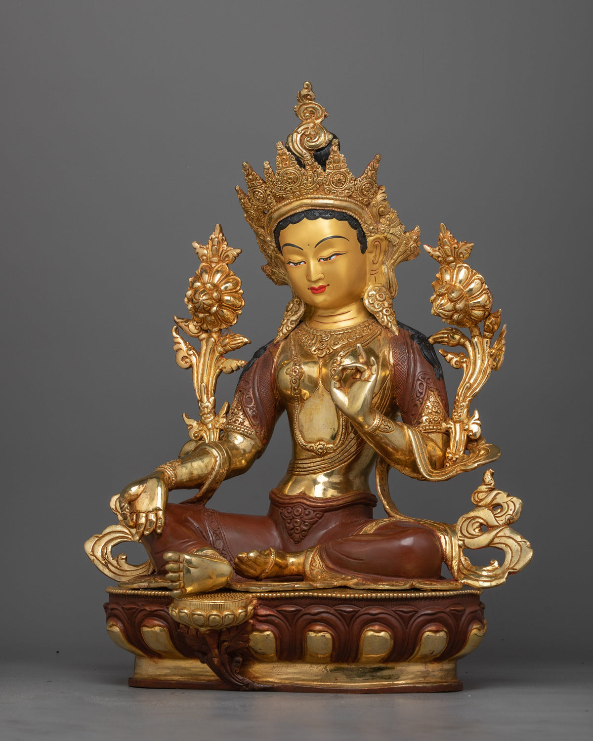Green Tara Handcrafted Female Deity Statue | Embodiment of Active Compassion