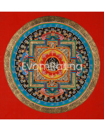 Pure Gold and Silver Mandala Thangka
