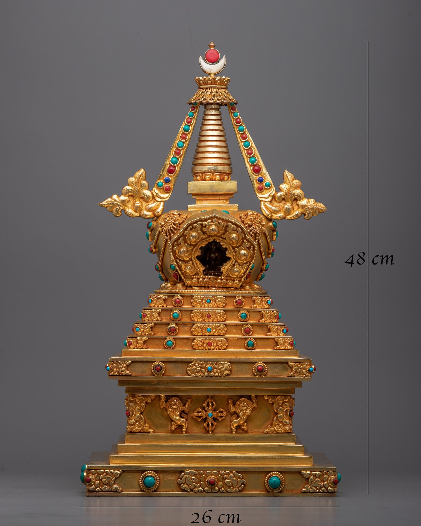 Authentic Handcrafted Buddhist Stupa Statue | Traditional Dharma Art