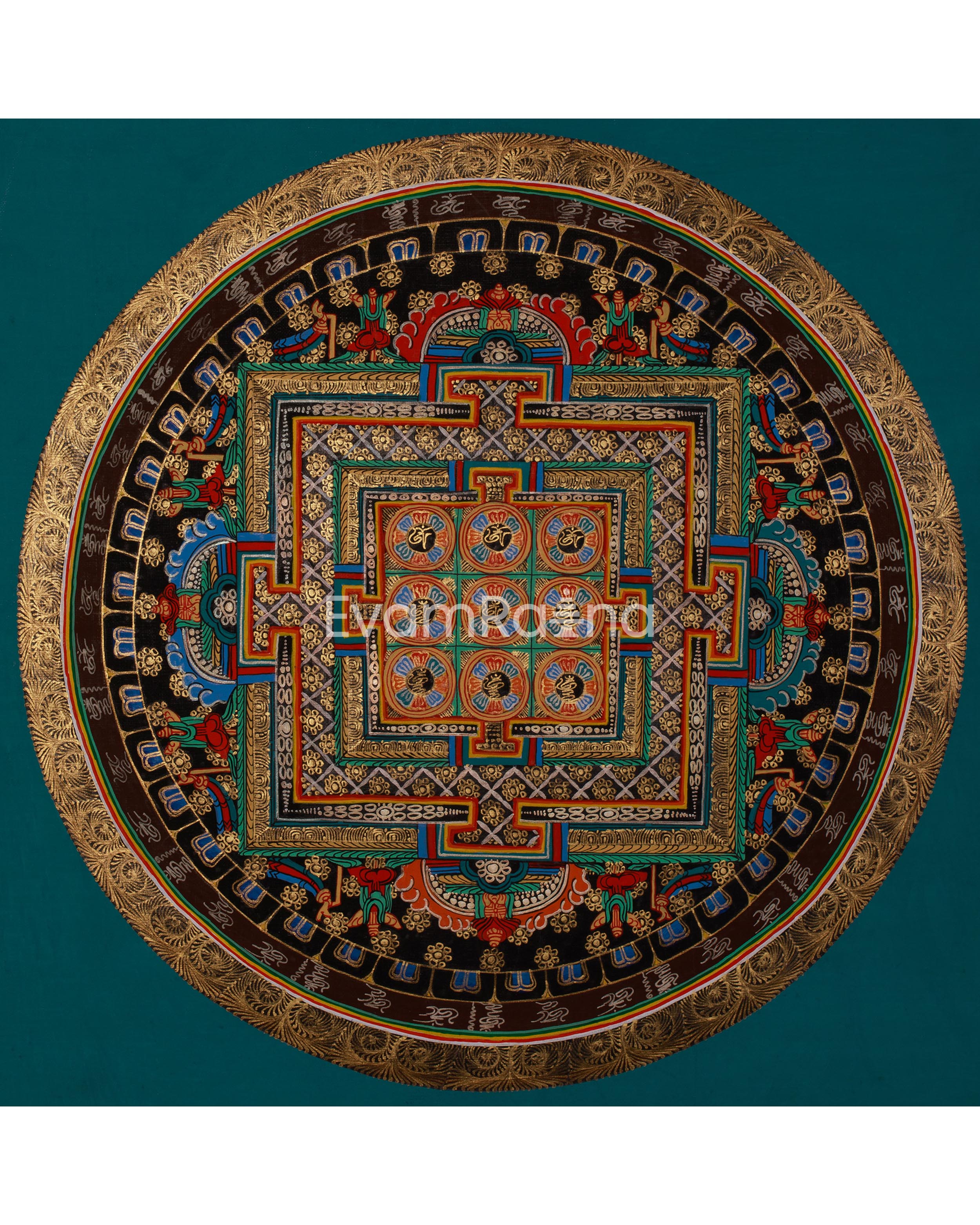 Hand-Painted Mantra Mandala Arts