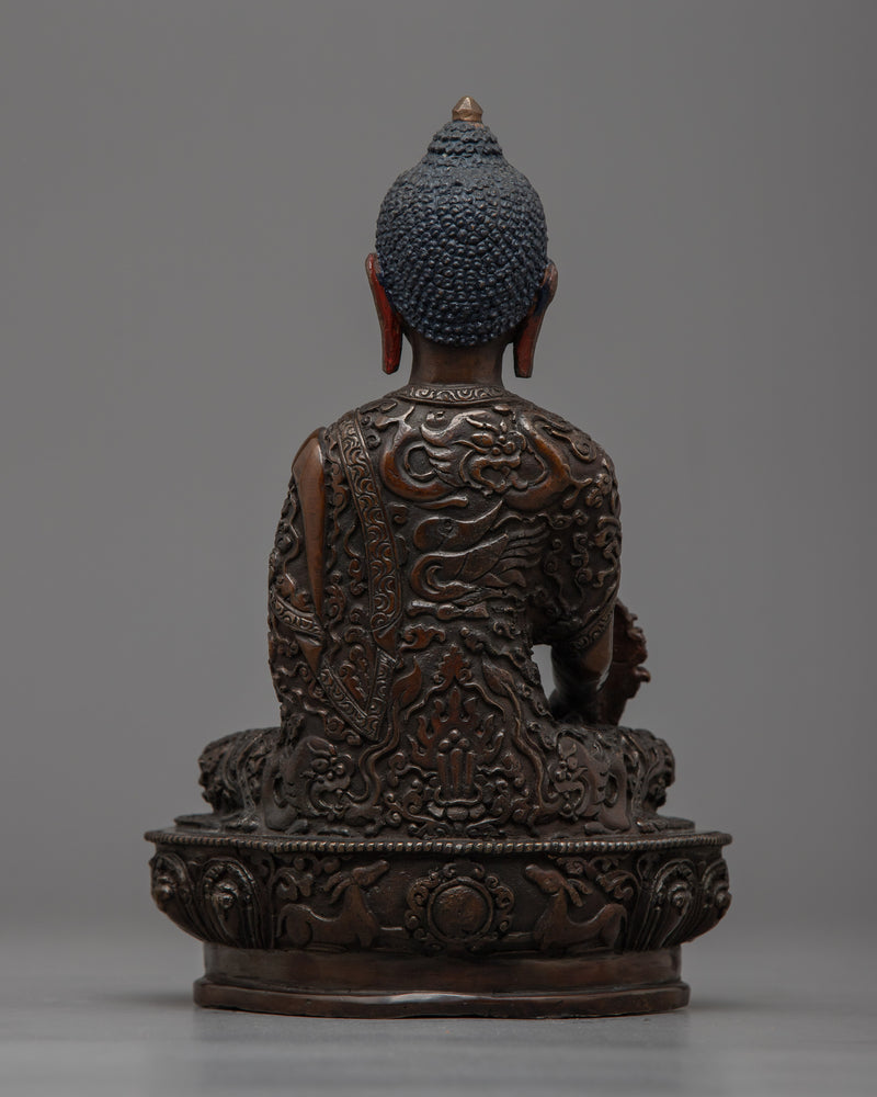 Copper Medicine Buddha Statue | Serene Figurine for Meditation and Healing