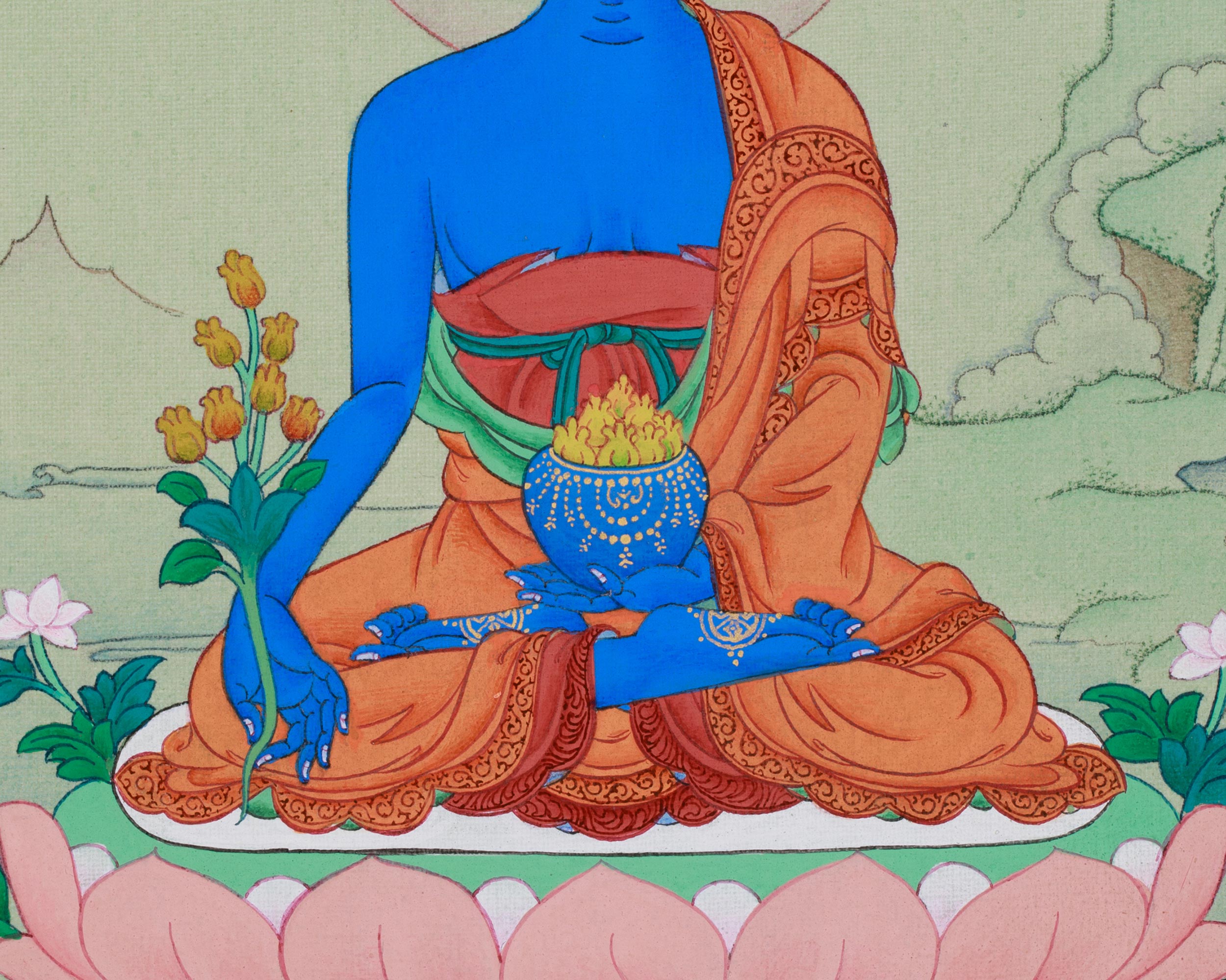 Tibetan Art of Medicine Buddha | Spiritual Healing Buddha