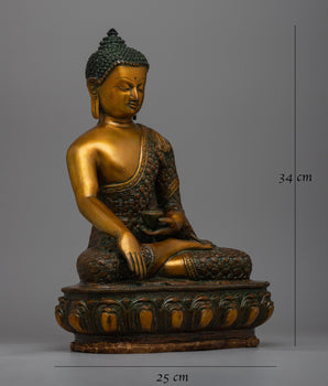 Shakyamuni Buddha Brass Statue | Peaceful Meditation Decor