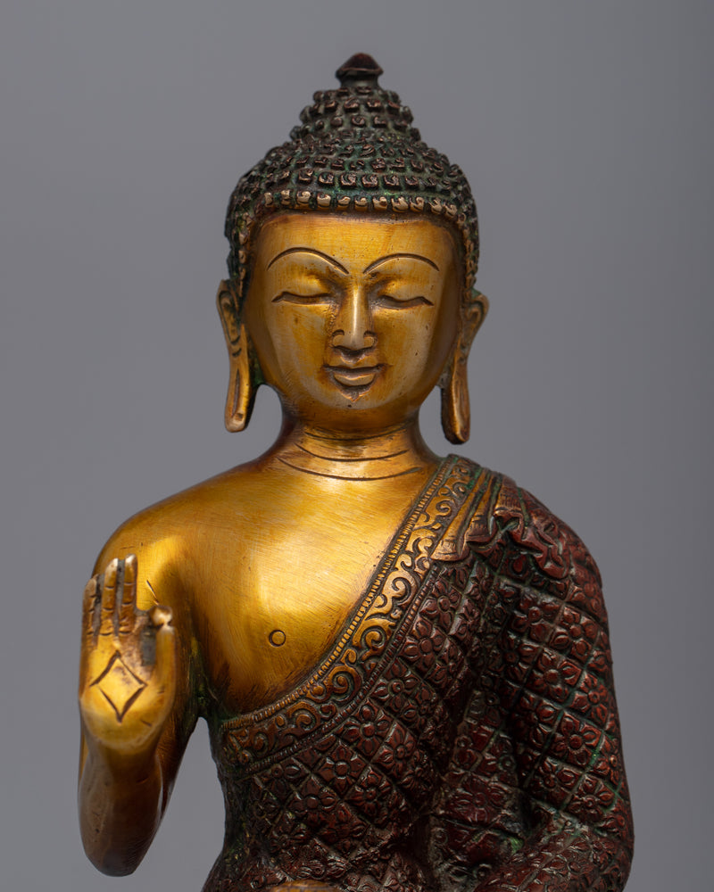 Lord Brass Amoghasiddhi Buddha Statue | Invite Harmony and Balance into Your Home