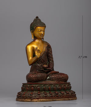 Lord Brass Amoghasiddhi Buddha Statue | Invite Harmony and Balance into Your Home