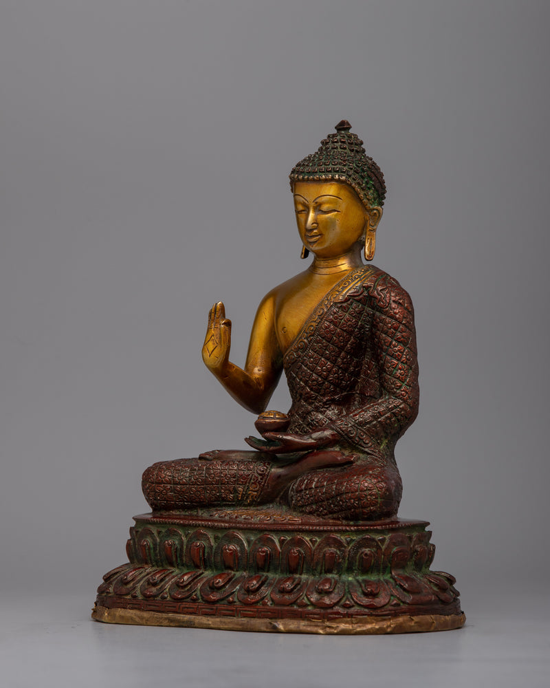 Lord Brass Amoghasiddhi Buddha Statue | Invite Harmony and Balance into Your Home