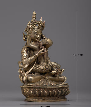 Brass Vajrasattva With Consort Statue | 15cm Tall Handcrafted Beauty