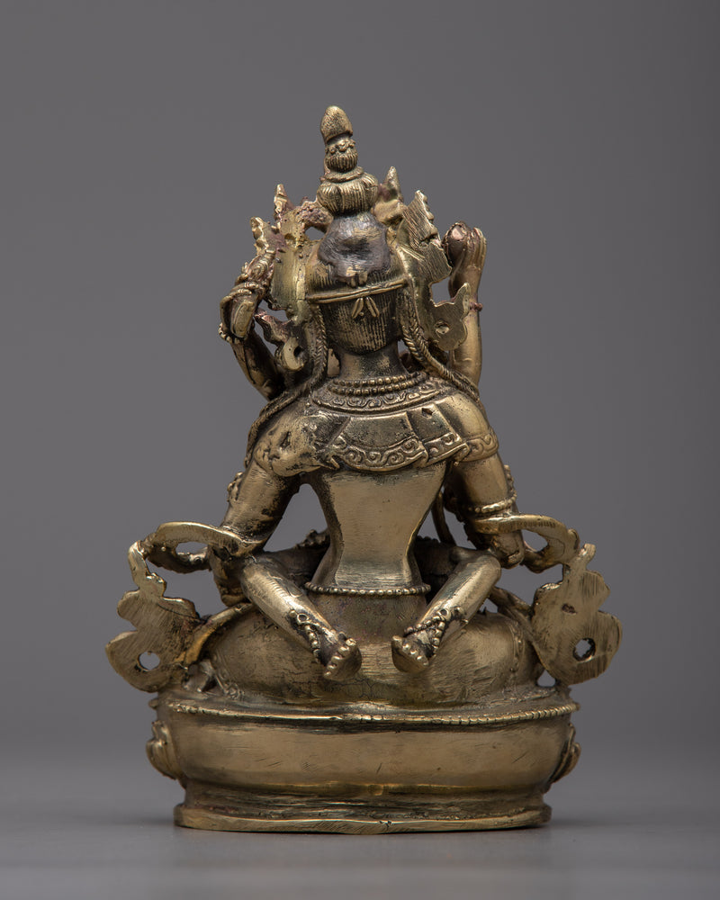 Brass Vajrasattva With Consort Statue | 15cm Tall Handcrafted Beauty