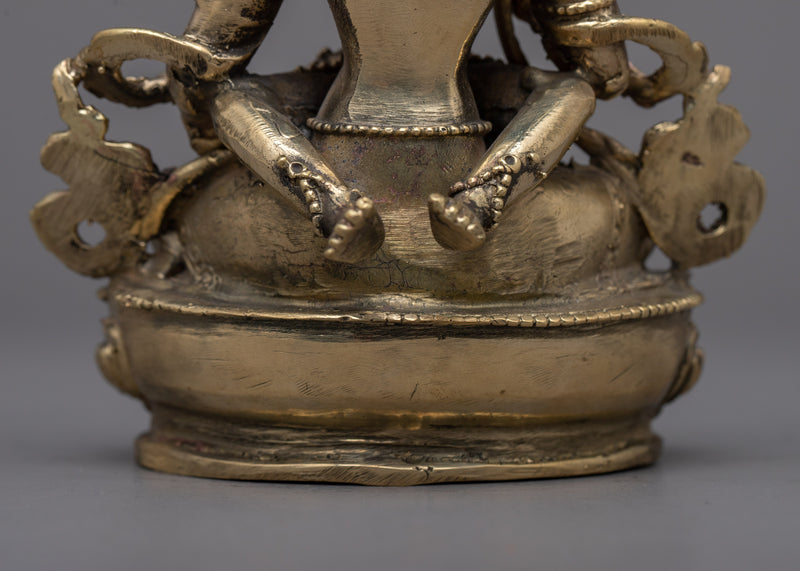 Brass Vajrasattva With Consort Statue | 15cm Tall Handcrafted Beauty