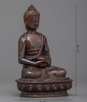 Oxidized Copper Machine Made Amitabha Buddha Statue | Skillfully Crafted to Convey the Peace Of Statue