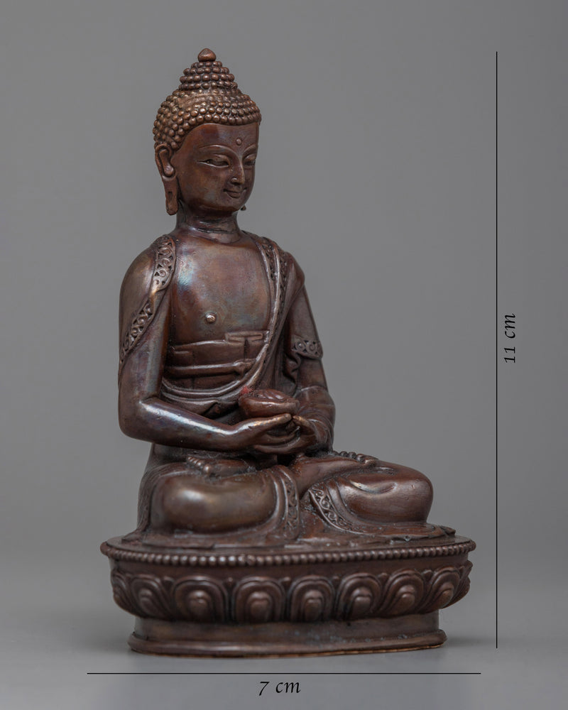 Oxidized Copper Machine Made Amitabha Buddha Statue | Skillfully Crafted to Convey the Peace Of Statue