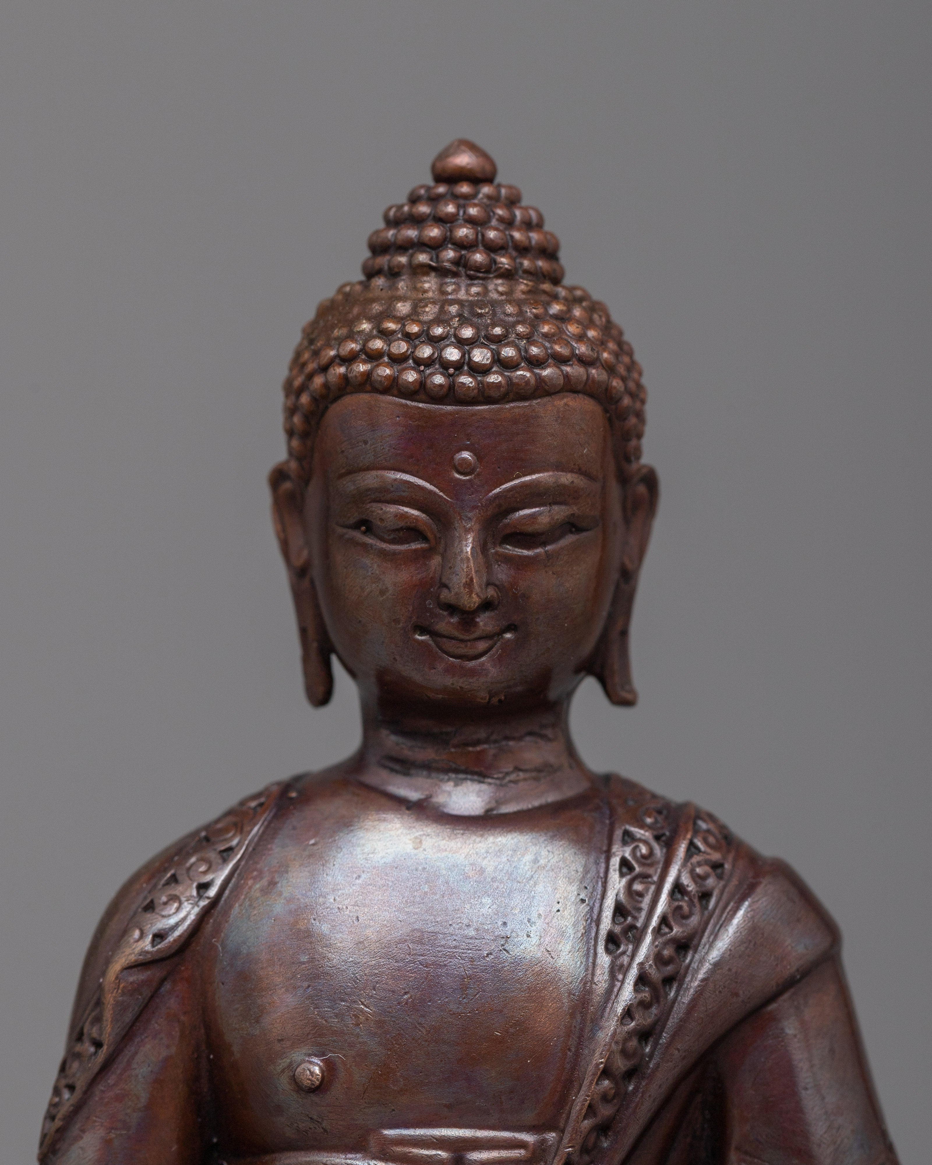 Oxidized Copper Machine Made Amitabha Buddha Statue | Skillfully Crafted to Convey the Peace Of Statue