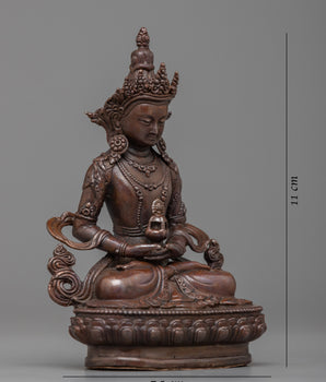Copper Buddha Amitayus Statue |  Radiating Healing and Longevity Blessings