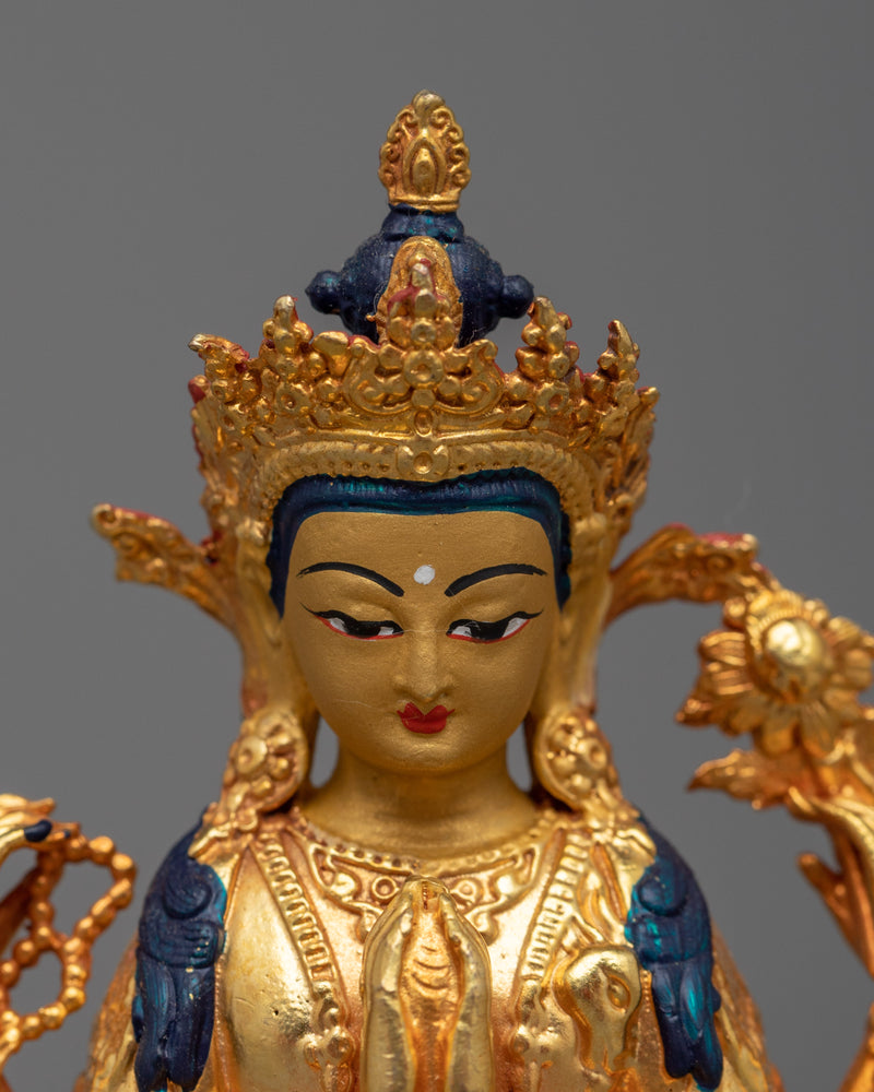 Bodhisattva Four -Armed Chenrezig Statue | Embodiment of Compassionate Wisdom and Healing Grace