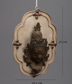 White Tara Face Wall Decor | Goddess Wall Hanging