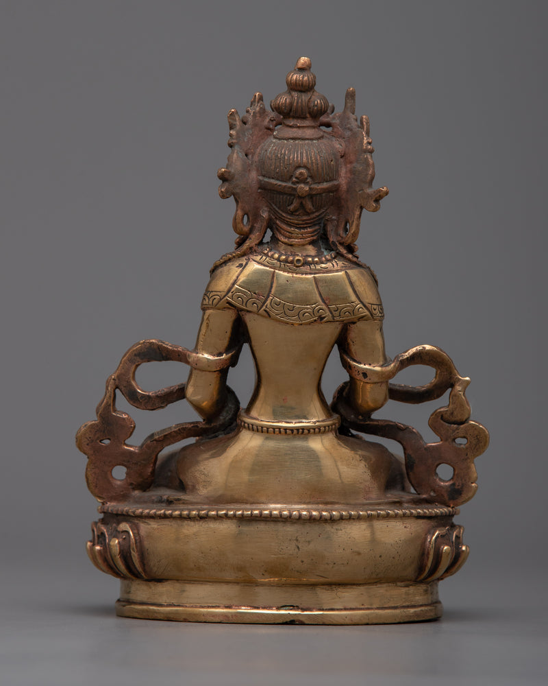 Copper Amitayus Buddha Statue | Serene Buddhist Figure for Inner Peace