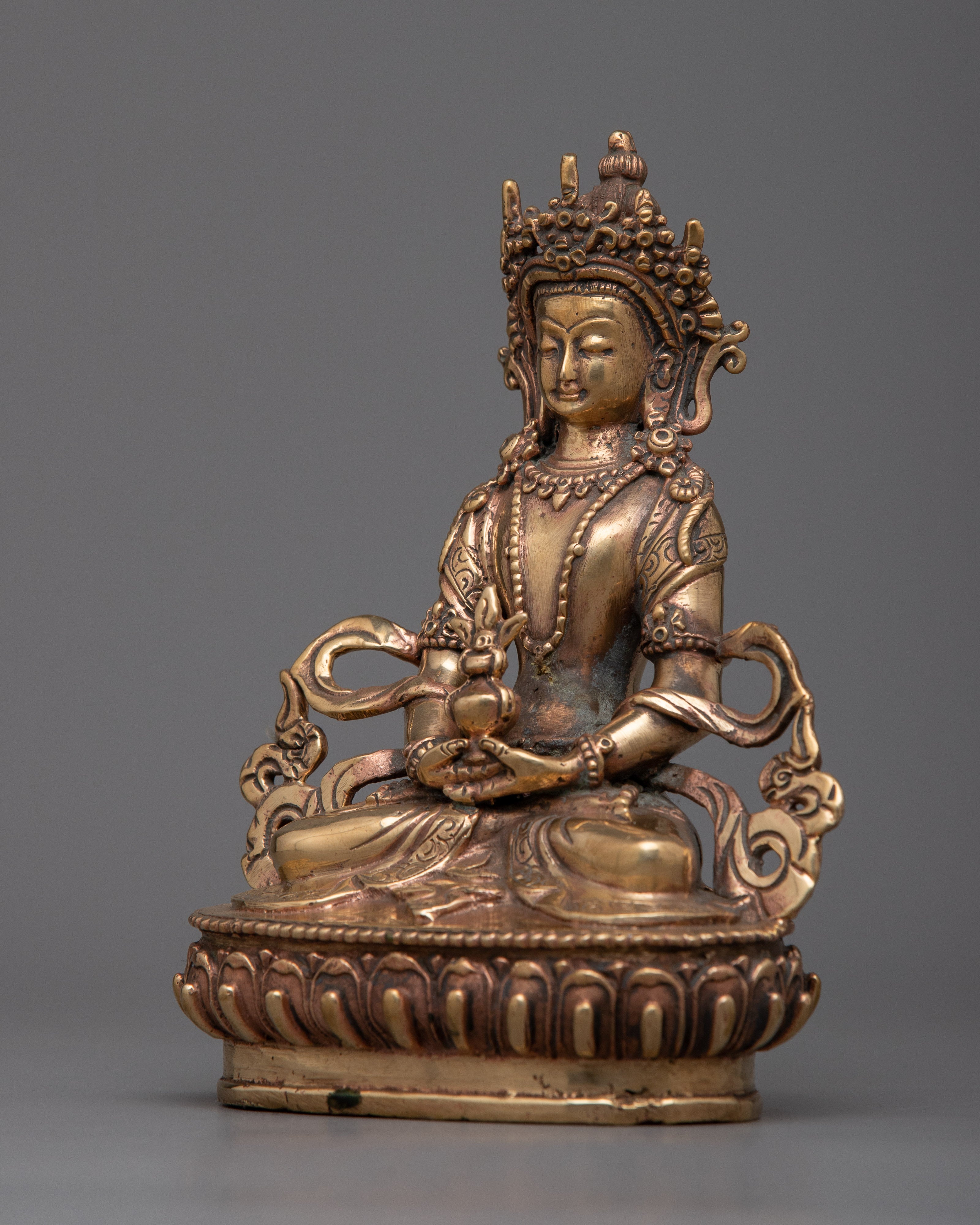 Copper Amitayus Buddha Statue | Serene Buddhist Figure for Inner Peace
