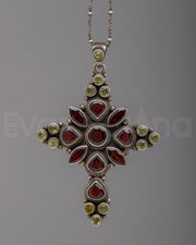Silver Garnet Locket