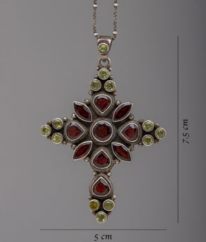 Silver Garnet Locket with Peridot | Fine Jewelry for Special Occasions