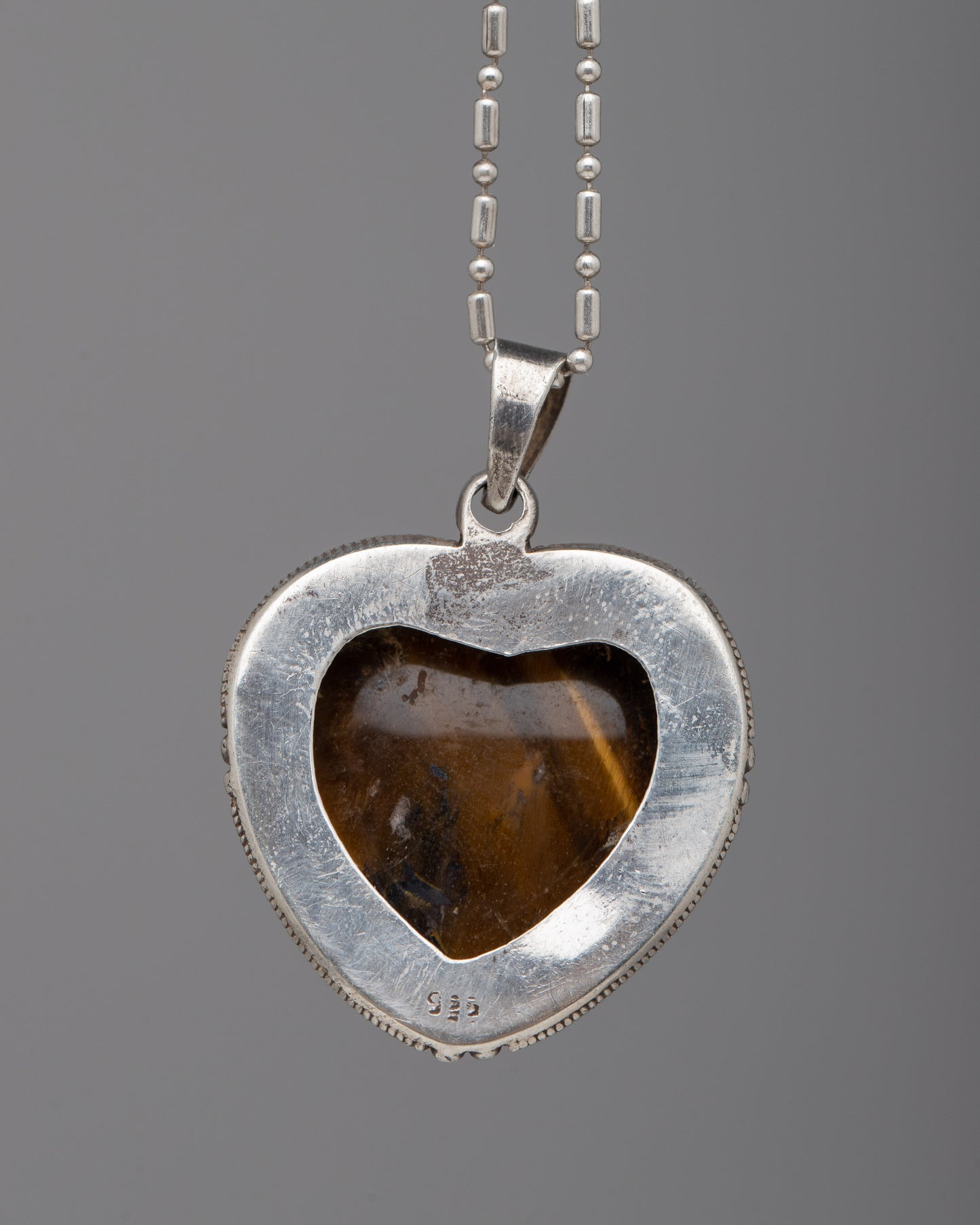 Tiger's Eye Pendant Locket Heart Shaped | Spiritual Jewelry for Balance and Insight