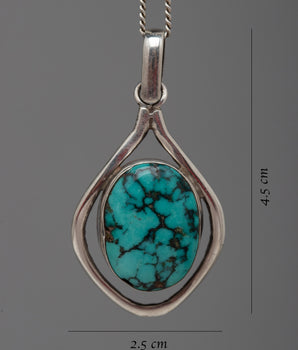 Silver Turquoise Locket | Perfect Gift for Her with Vibrant Blue Hue