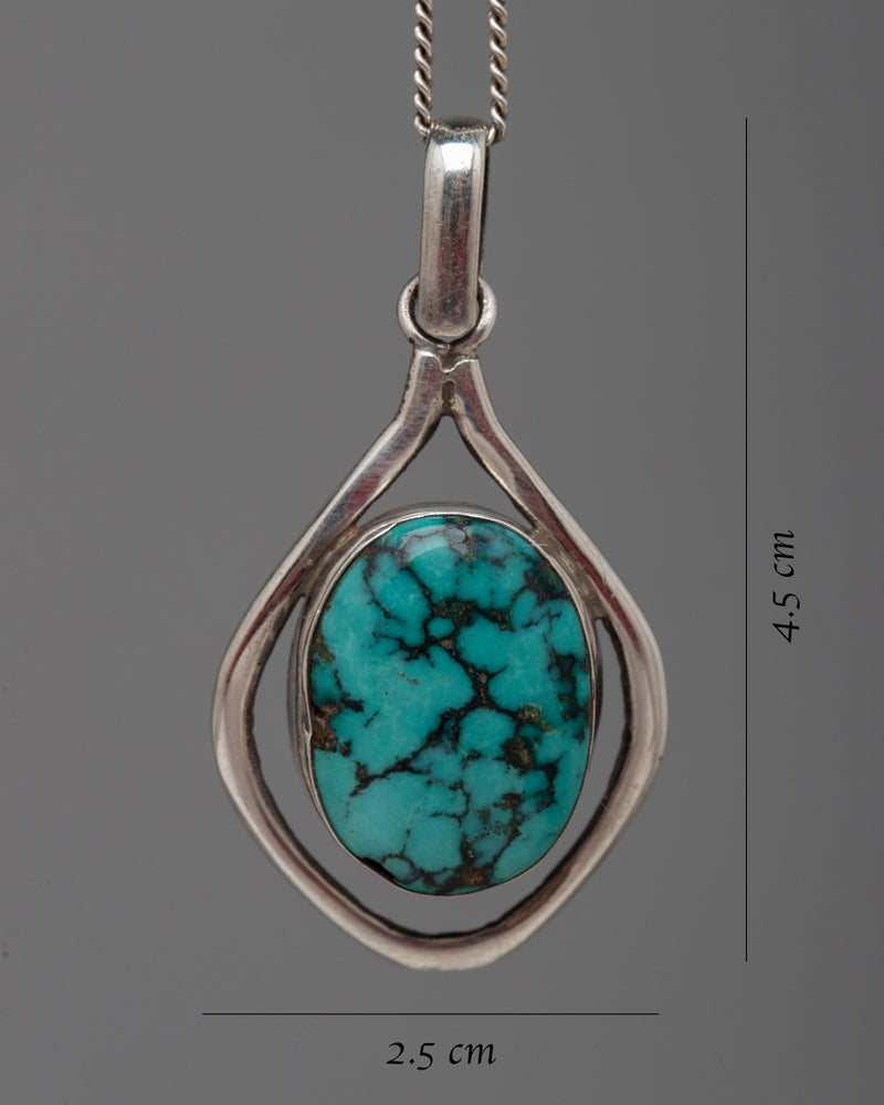 Silver Turquoise Locket | Perfect Gift for Her with Vibrant Blue Hue